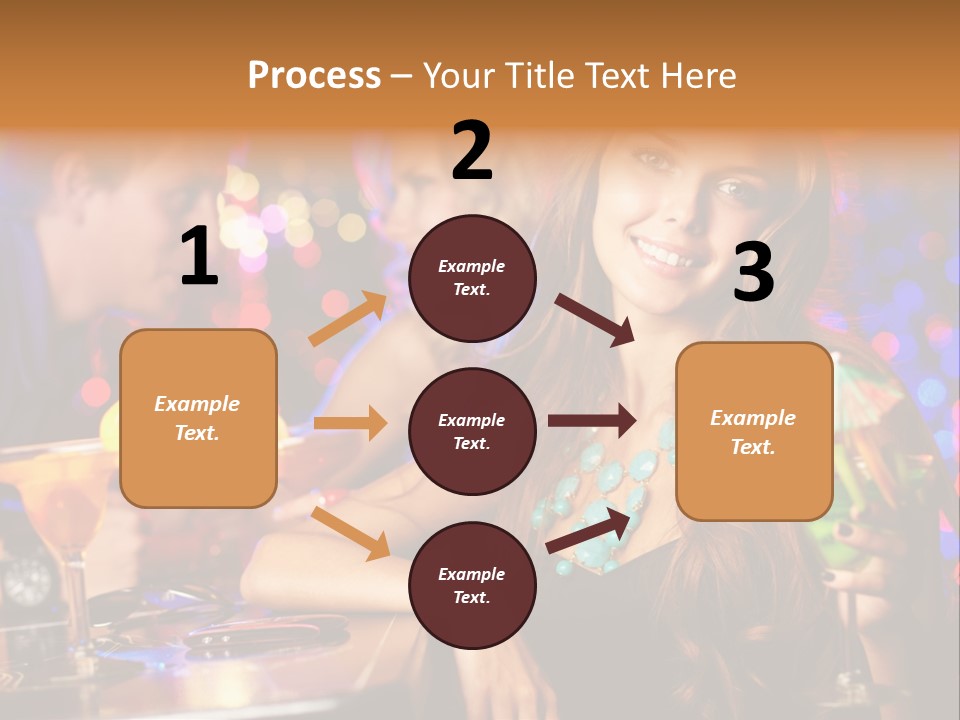 Beautiful Nightclub Friends PowerPoint Template