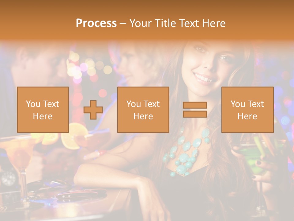 Beautiful Nightclub Friends PowerPoint Template