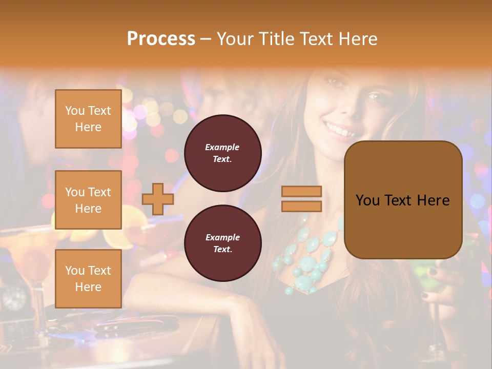 Beautiful Nightclub Friends PowerPoint Template
