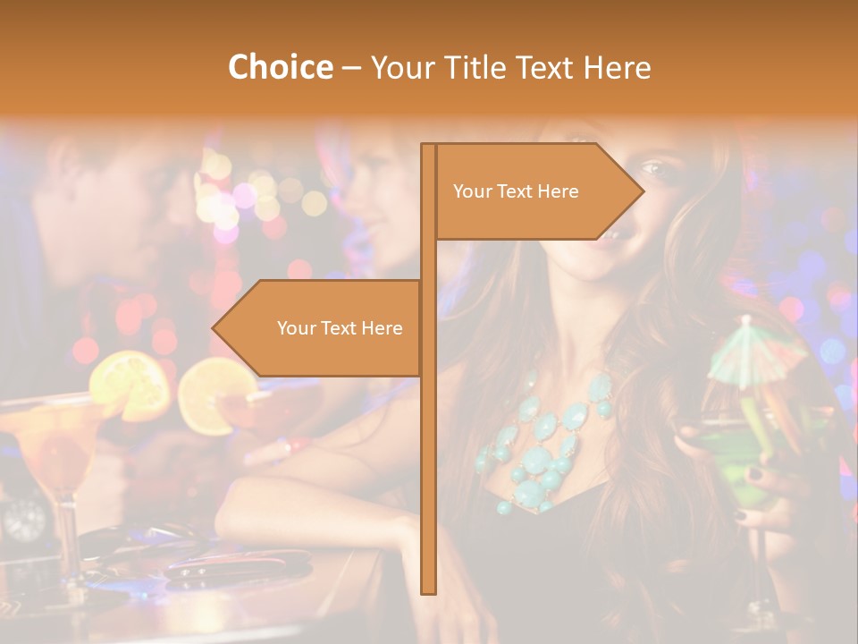 Beautiful Nightclub Friends PowerPoint Template