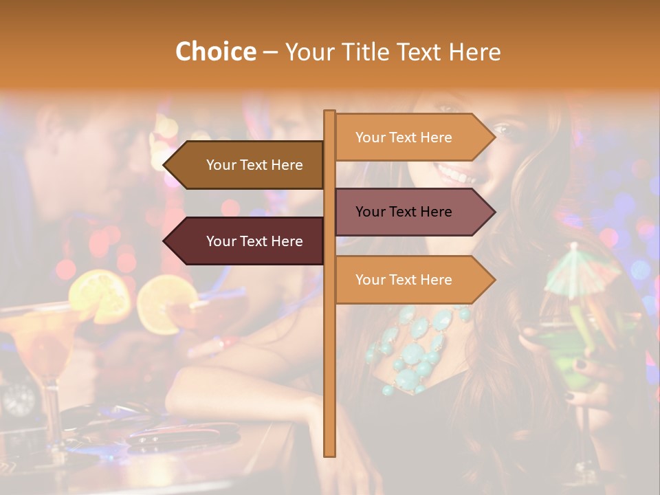 Beautiful Nightclub Friends PowerPoint Template