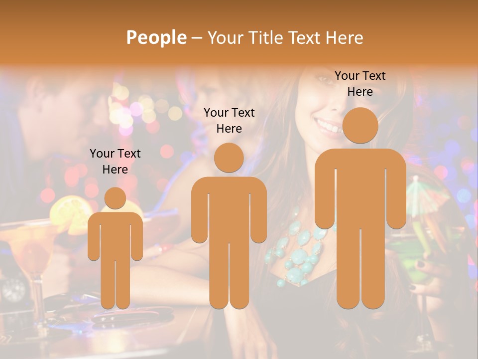 Beautiful Nightclub Friends PowerPoint Template