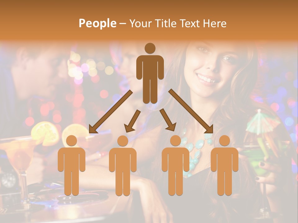 Beautiful Nightclub Friends PowerPoint Template