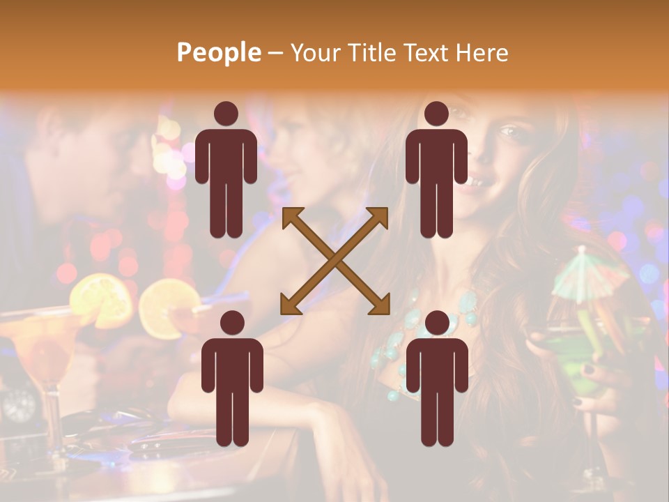 Beautiful Nightclub Friends PowerPoint Template