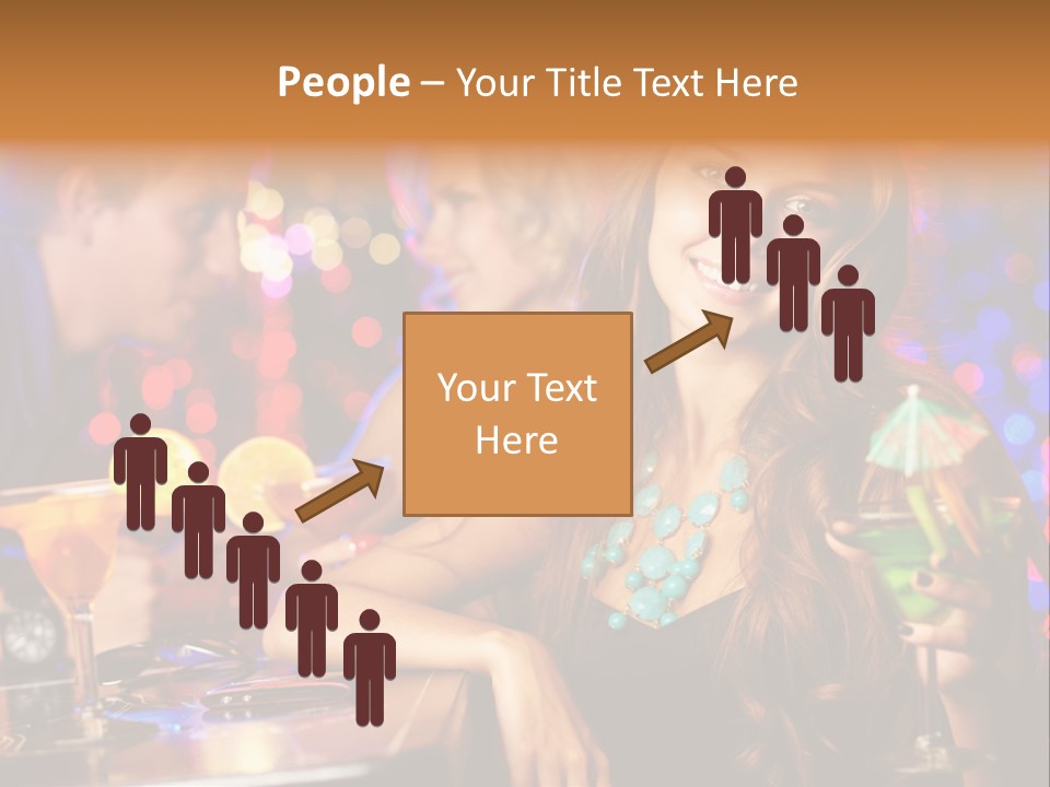 Beautiful Nightclub Friends PowerPoint Template