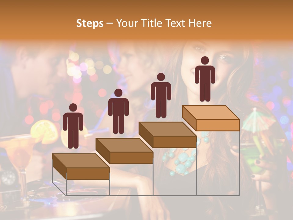 Beautiful Nightclub Friends PowerPoint Template