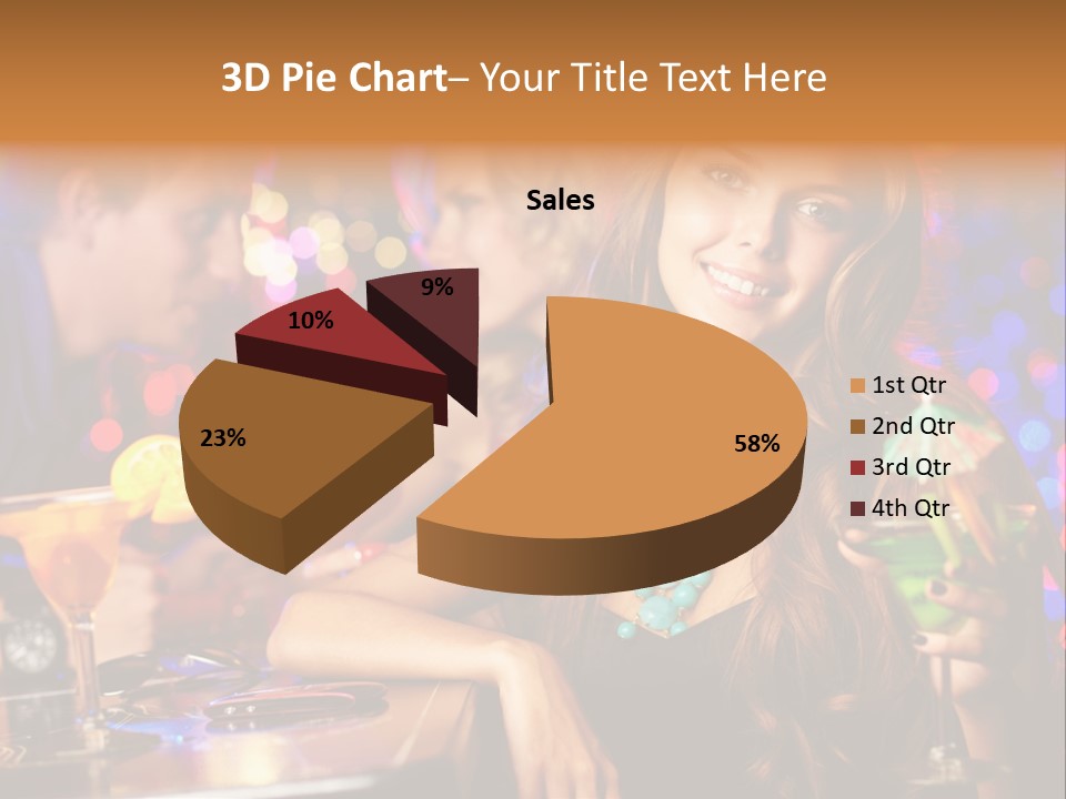 Beautiful Nightclub Friends PowerPoint Template