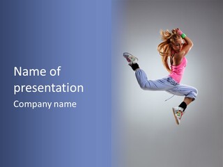Female Aerobics One PowerPoint Template