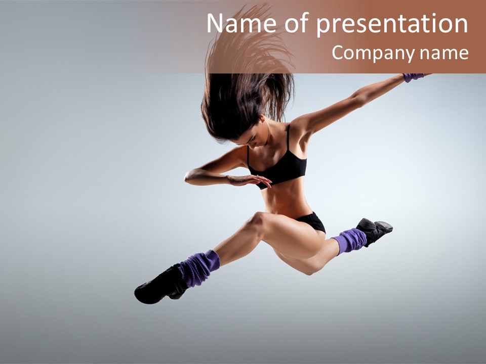 Sporty Posing Young PowerPoint Template