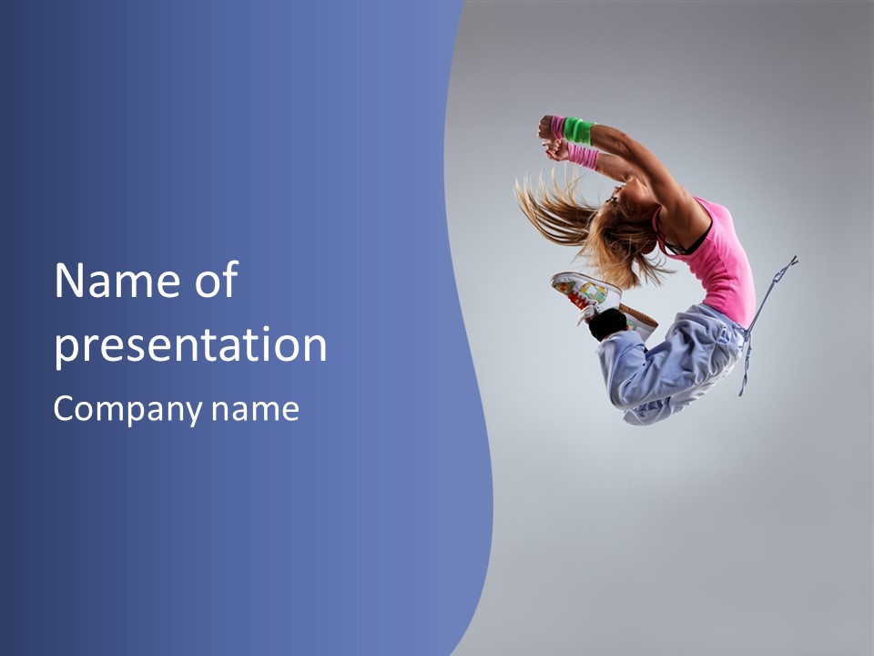 Stretching Performer Sensuality PowerPoint Template