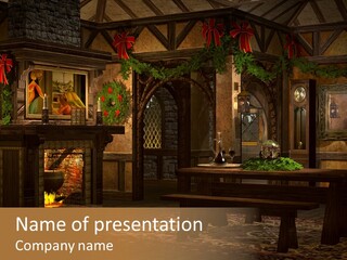 Tray Crystal Yuletide PowerPoint Template