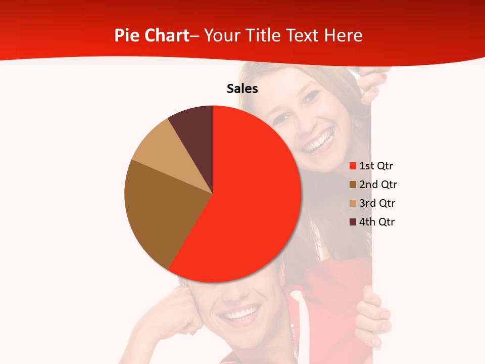 Girl Holding Advert PowerPoint Template