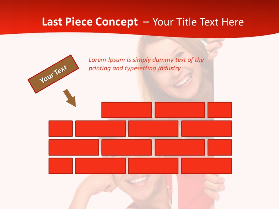 Girl Holding Advert PowerPoint Template
