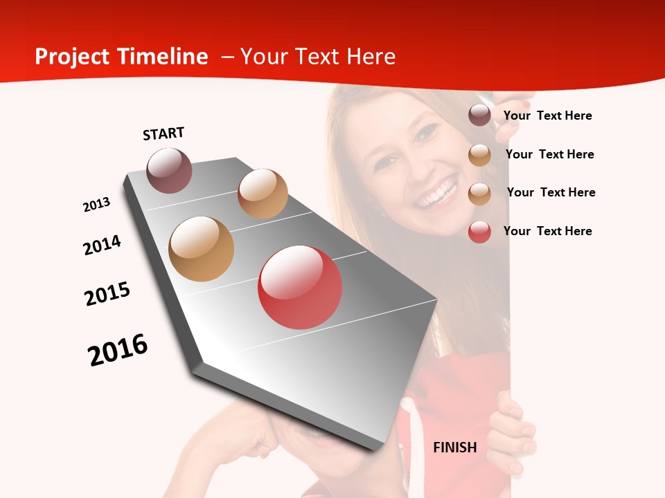 Girl Holding Advert PowerPoint Template