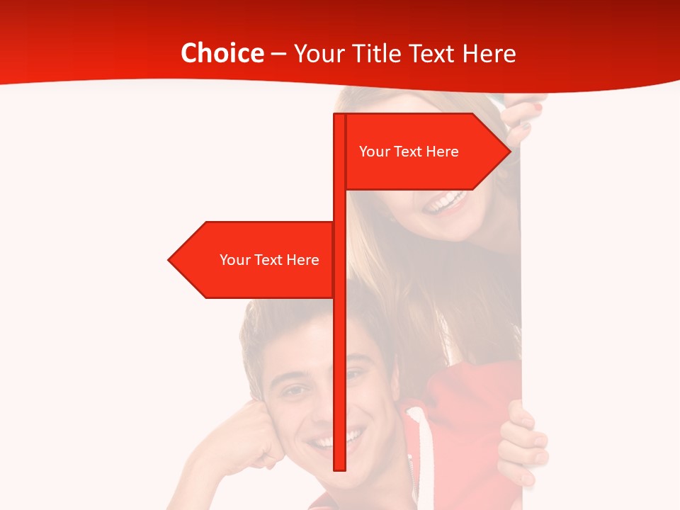 Girl Holding Advert PowerPoint Template