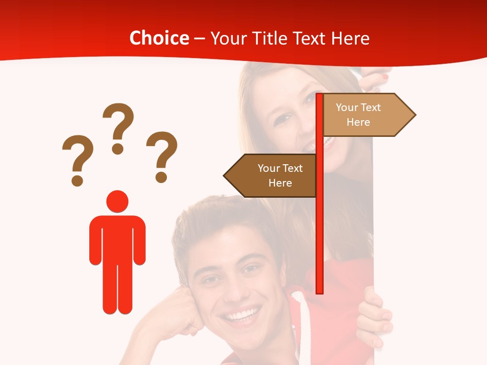Girl Holding Advert PowerPoint Template