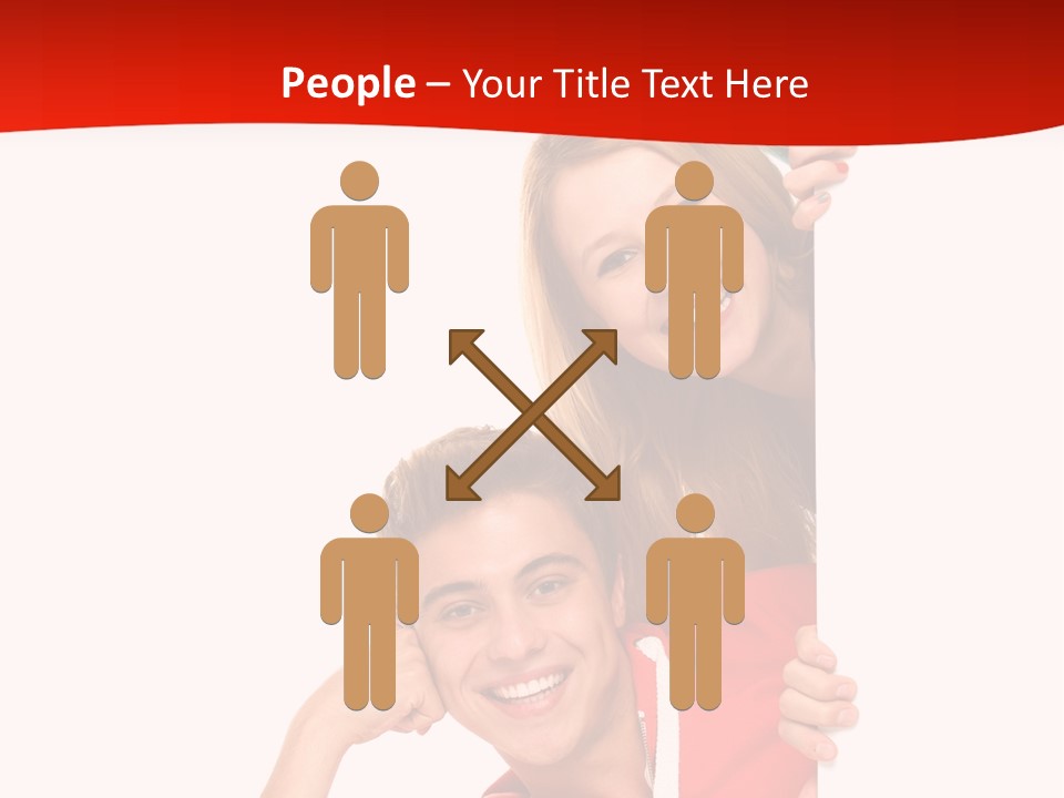 Girl Holding Advert PowerPoint Template