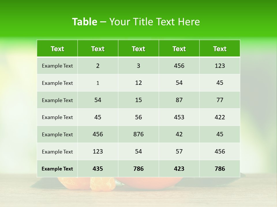 Table Healthy Ripe PowerPoint Template
