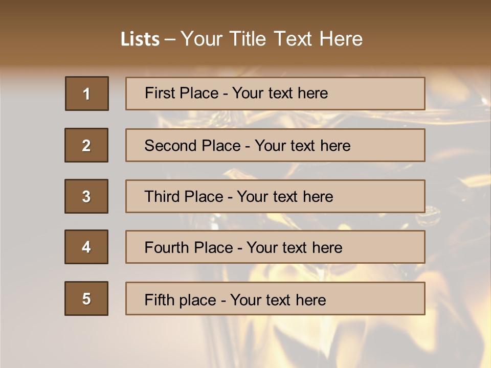 Gold Wood Liquor PowerPoint Template