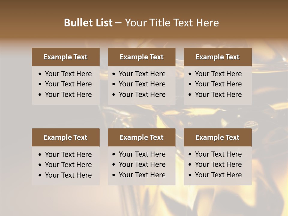Gold Wood Liquor PowerPoint Template