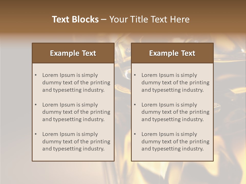 Gold Wood Liquor PowerPoint Template