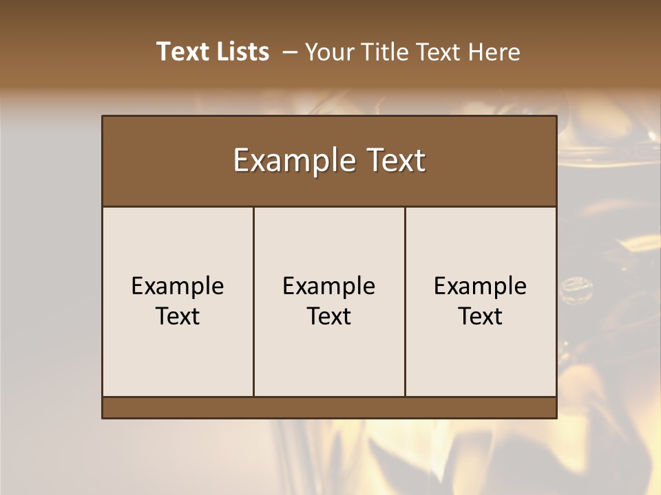 Gold Wood Liquor PowerPoint Template