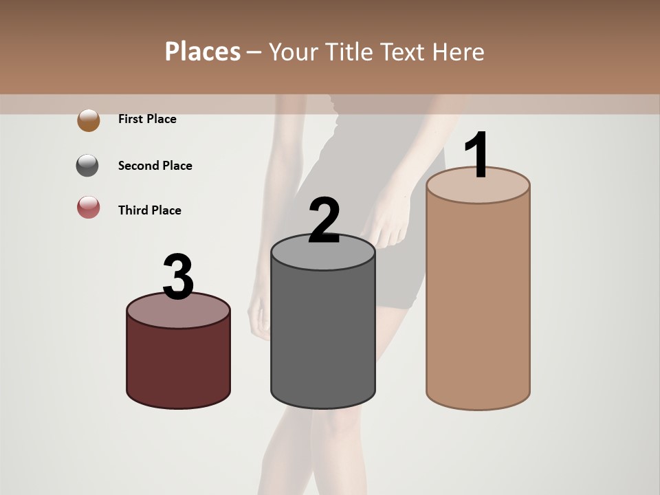 Girl Posing Caucasian PowerPoint Template