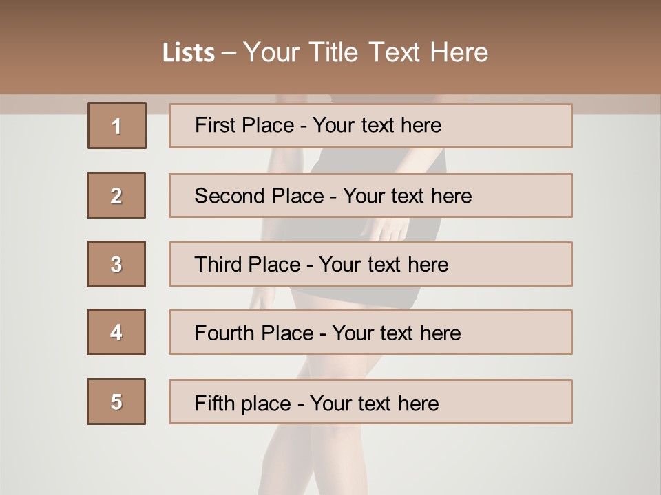 Girl Posing Caucasian PowerPoint Template