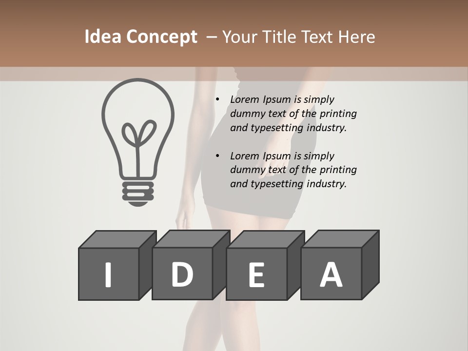 Girl Posing Caucasian PowerPoint Template