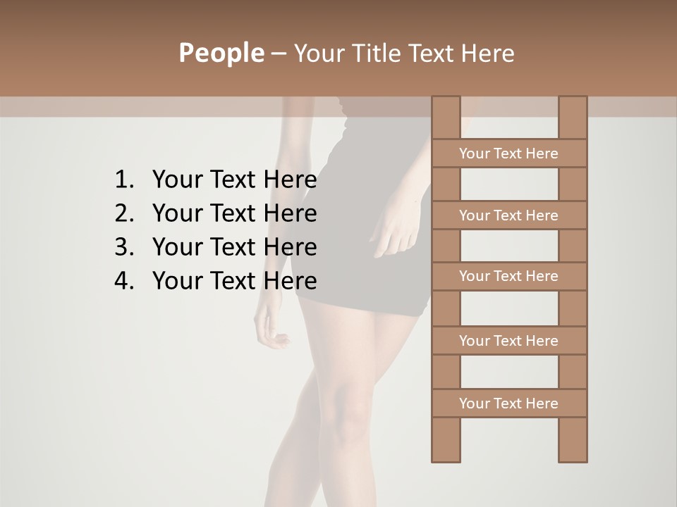 Girl Posing Caucasian PowerPoint Template