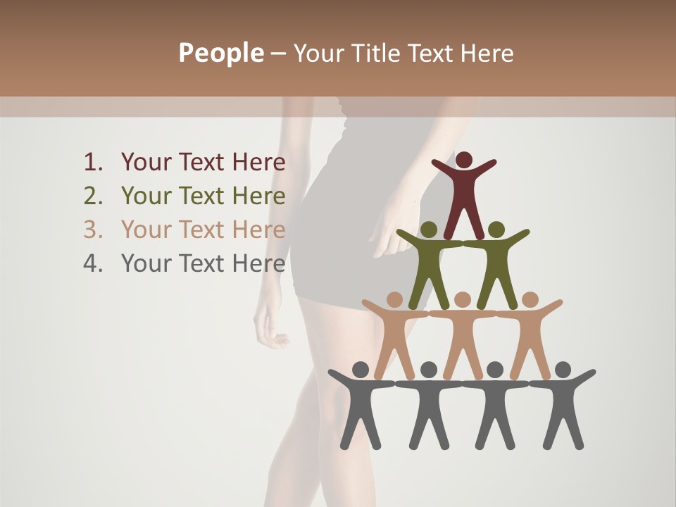 Girl Posing Caucasian PowerPoint Template