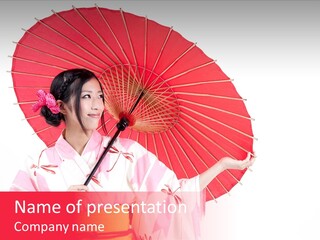 People Pink Kimono PowerPoint Template