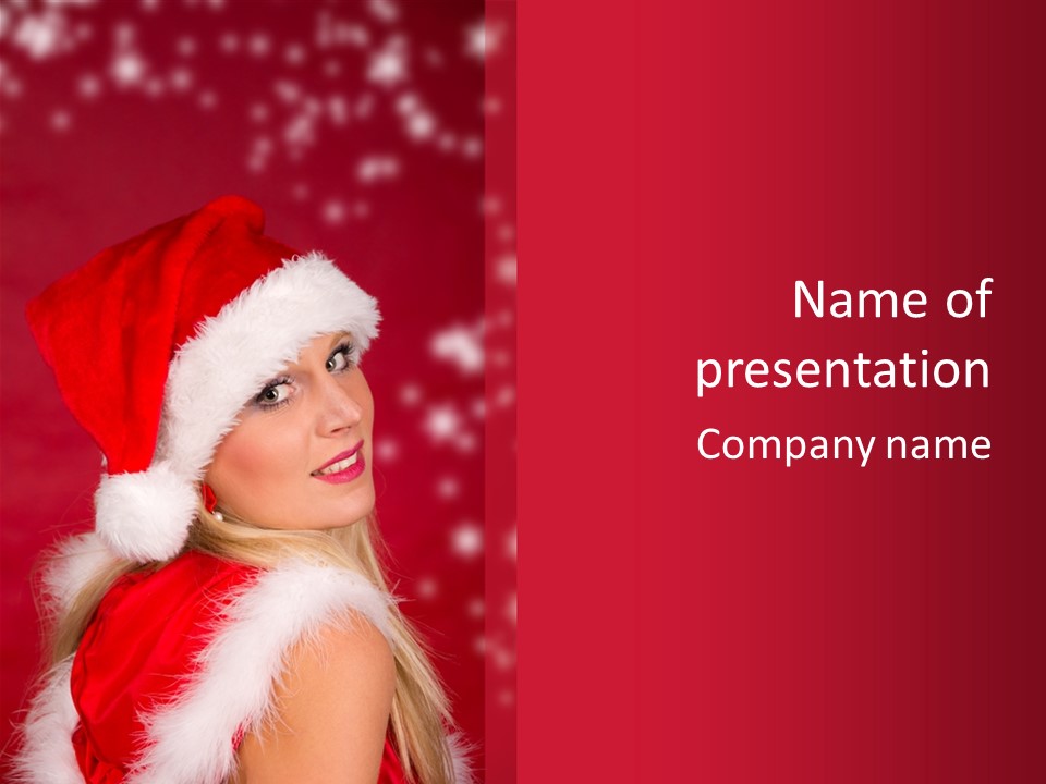 Lady Young Snow PowerPoint Template