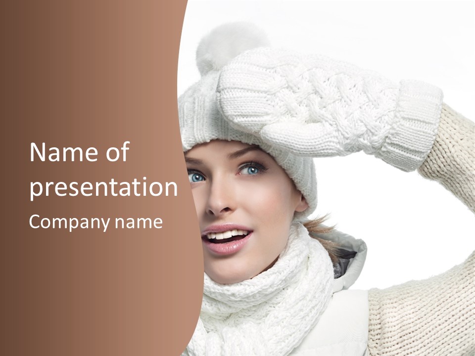 Woman Winter One Woman Only PowerPoint Template