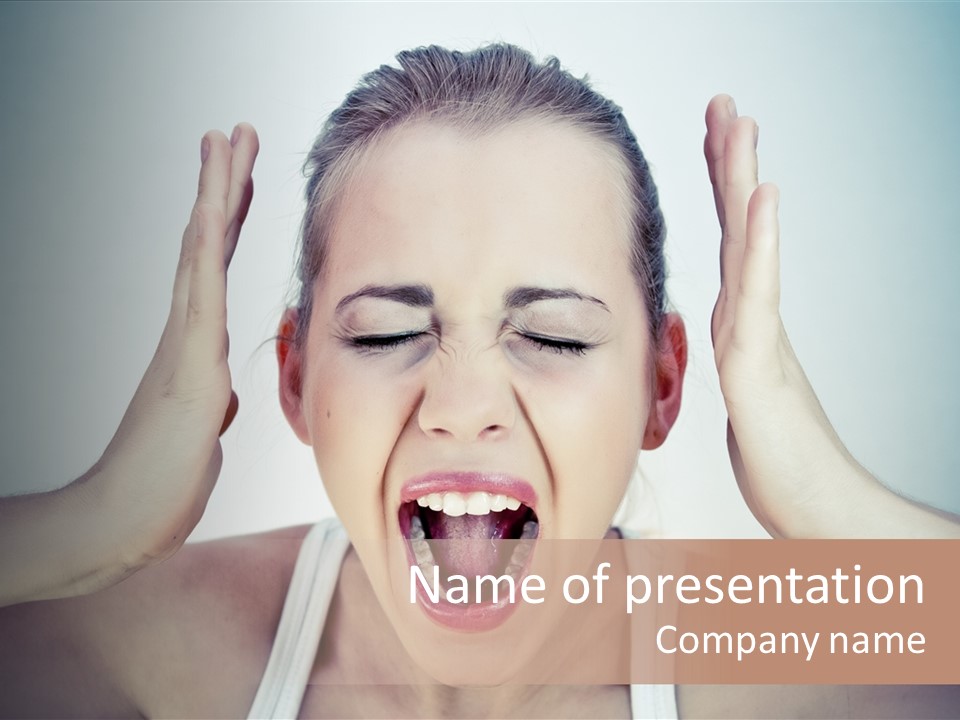 Isolated Stress Emotional PowerPoint Template