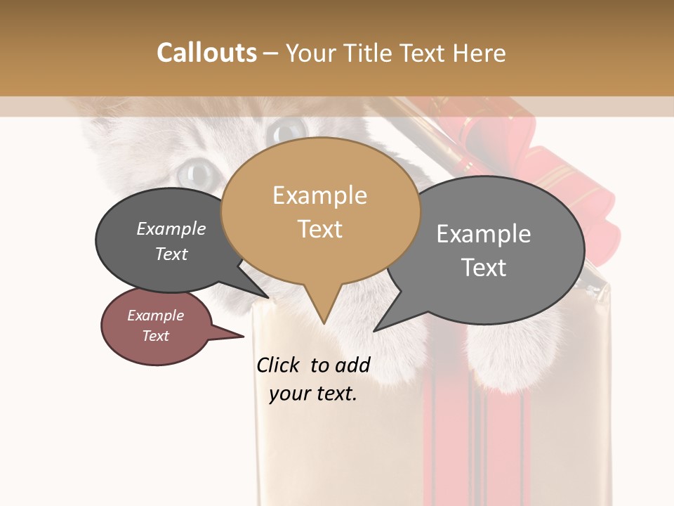 Holiday One Kitten PowerPoint Template