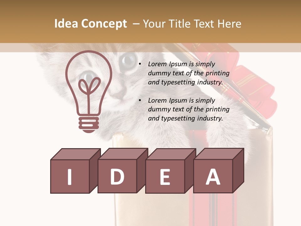 Holiday One Kitten PowerPoint Template