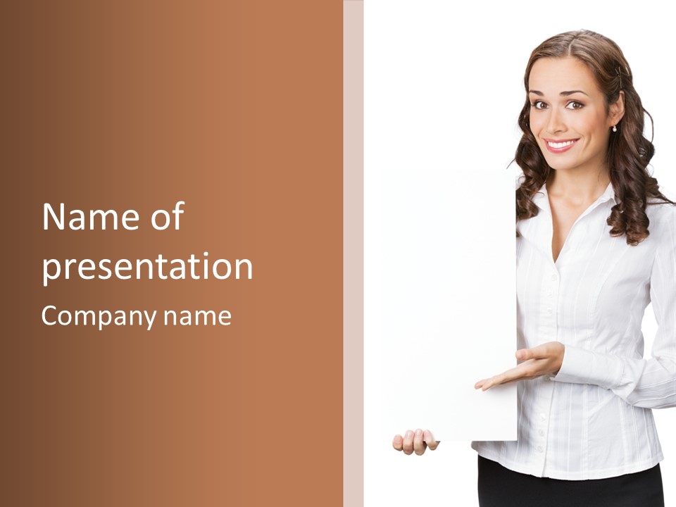 Announcement Signboard Hold PowerPoint Template