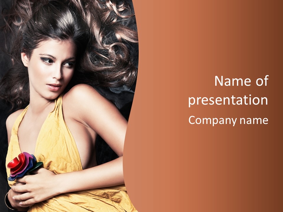 Yellow Female Beauty PowerPoint Template