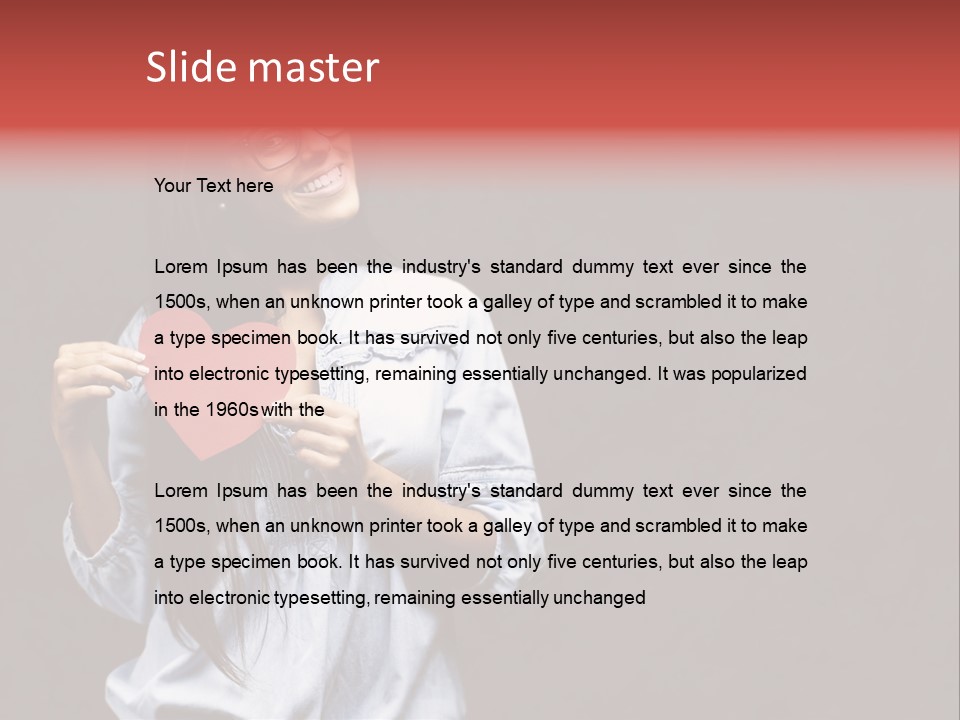 Damaged Portrait Romance PowerPoint Template