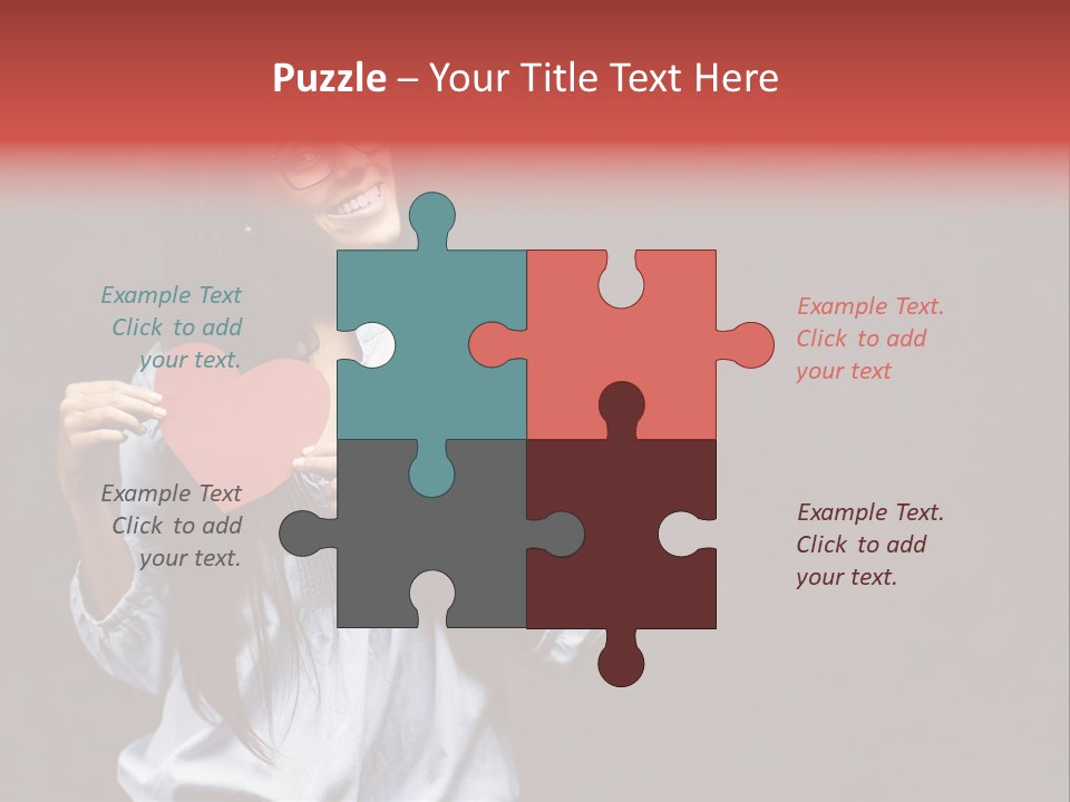 Damaged Portrait Romance PowerPoint Template