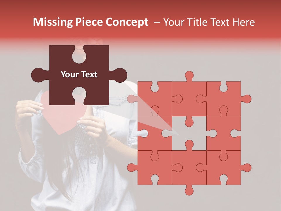 Damaged Portrait Romance PowerPoint Template