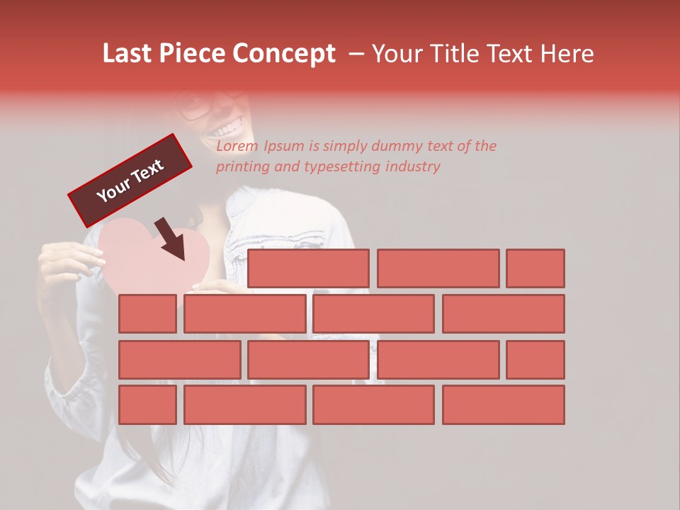 Damaged Portrait Romance PowerPoint Template