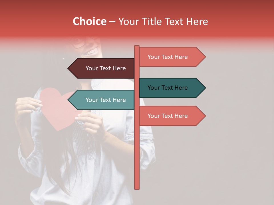 Damaged Portrait Romance PowerPoint Template