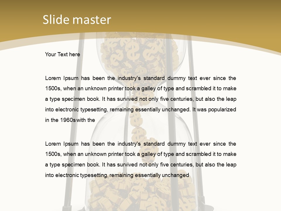 Currency Golden Deadline PowerPoint Template