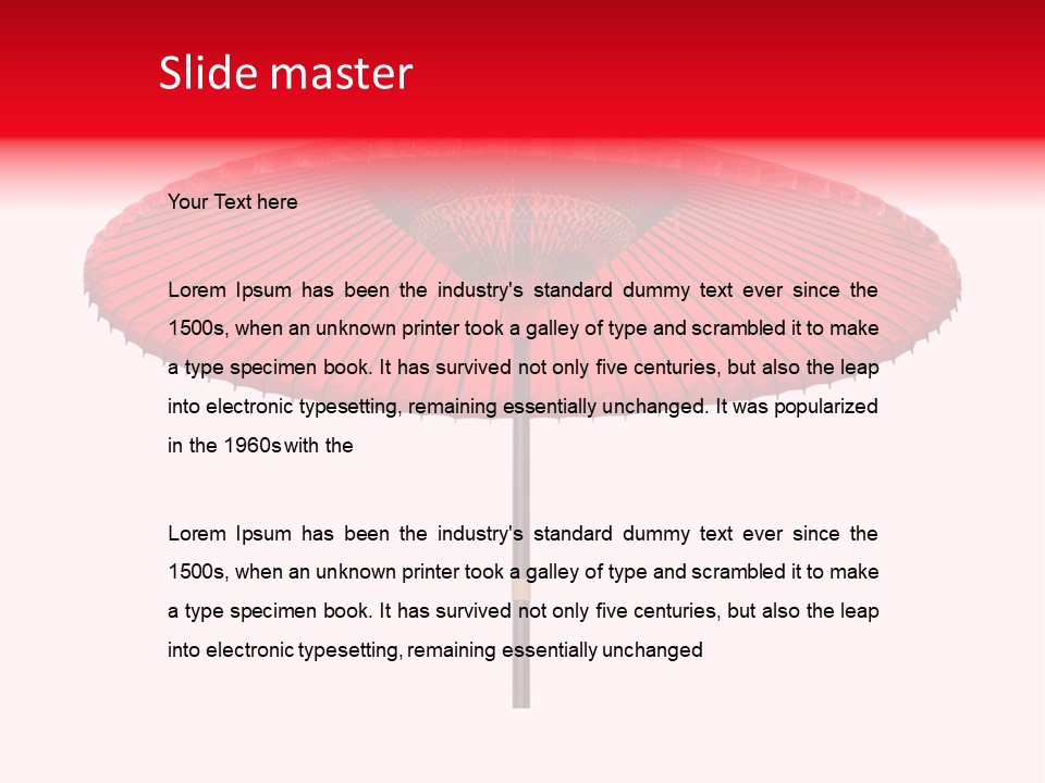 Paper Umbrella Waterproof PowerPoint Template