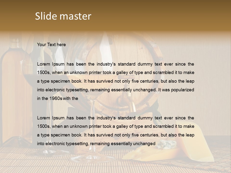 Grape Appetizer Cask PowerPoint Template