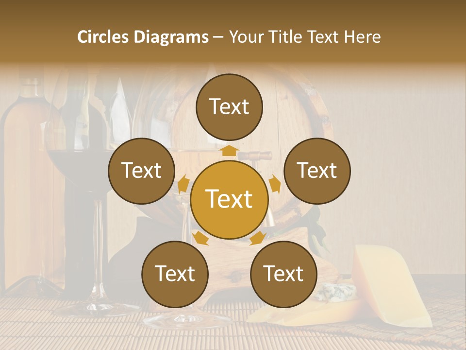 Grape Appetizer Cask PowerPoint Template