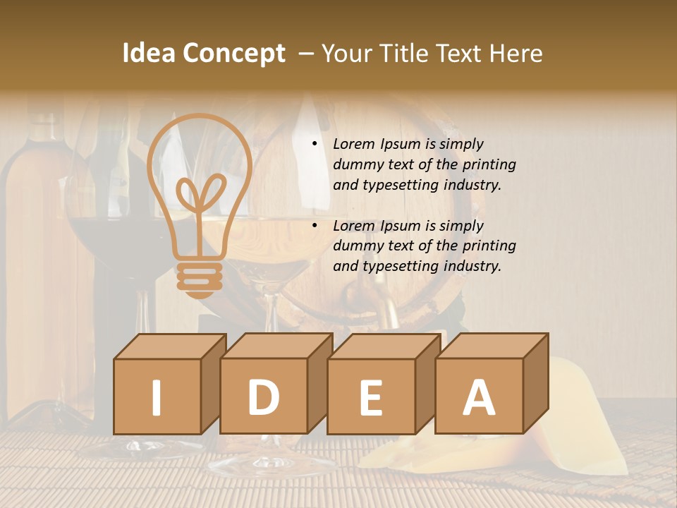 Grape Appetizer Cask PowerPoint Template