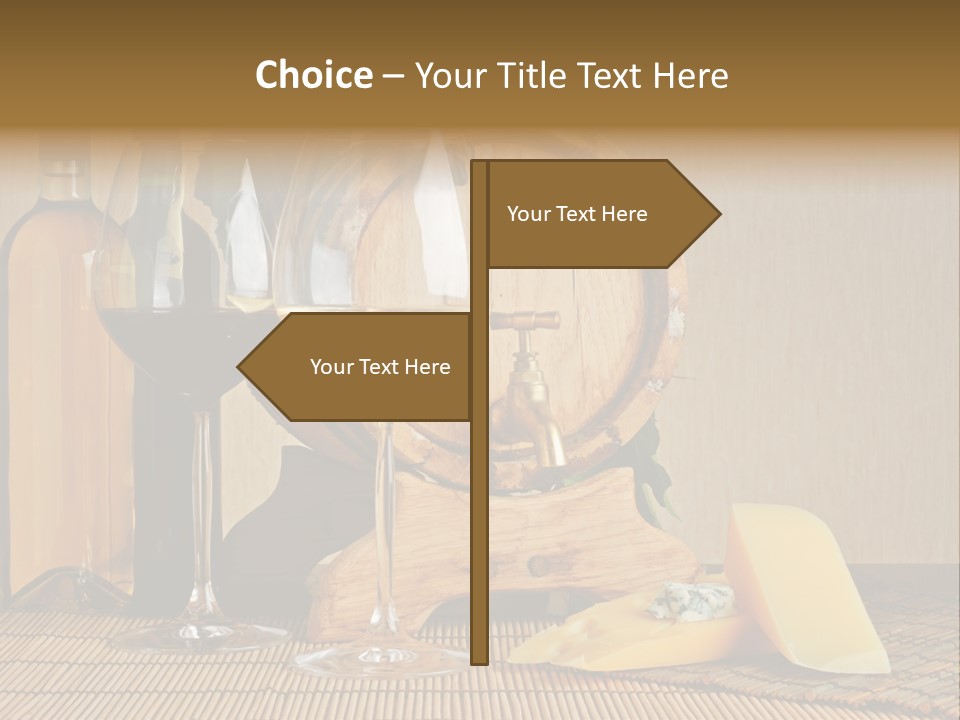 Grape Appetizer Cask PowerPoint Template